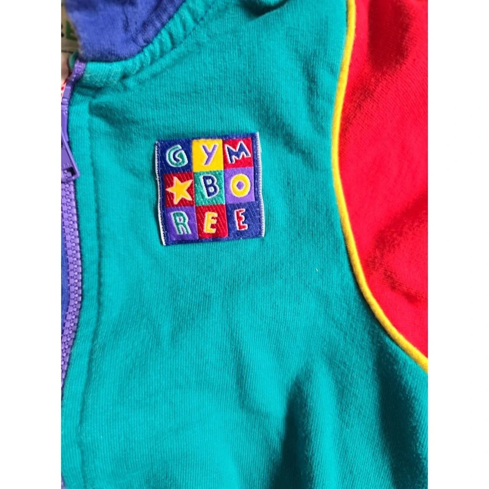 Vintage Gymboree Color Block Hoodie Sweatshirt 6-12 Months Rainbow Tag